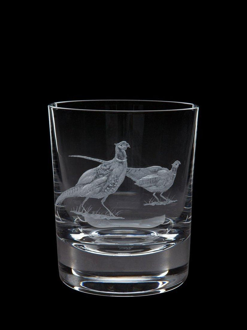 Dartington Crystal Pheasant Hand Engraved Whisky Tumbler 300ml - British product