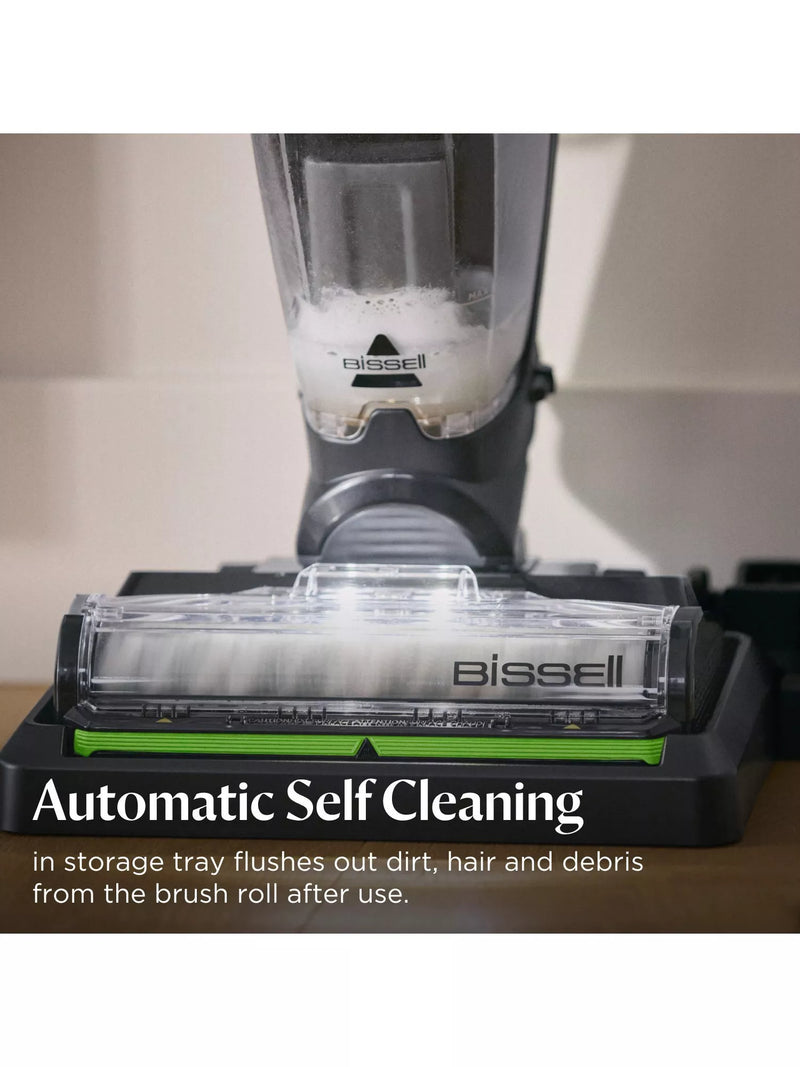 BISSELL CrossWave HydroSteam Pet Select vacuum cleaner in black, silver, and lime - British product