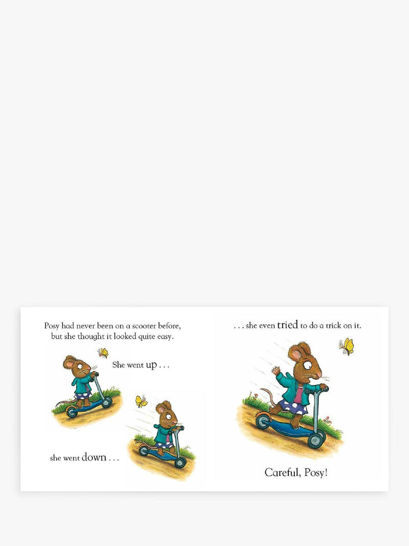 Nosy Crow Pip and Posy Super Scooter children's book, imported from the UK