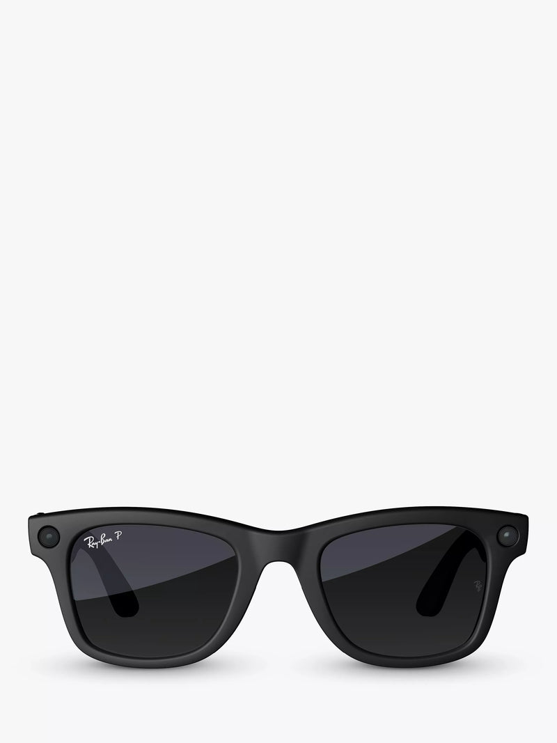 Ray-Ban Meta Wayfarer Smart Glasses, Matte Black, Polarized Gradient Graphite Lens