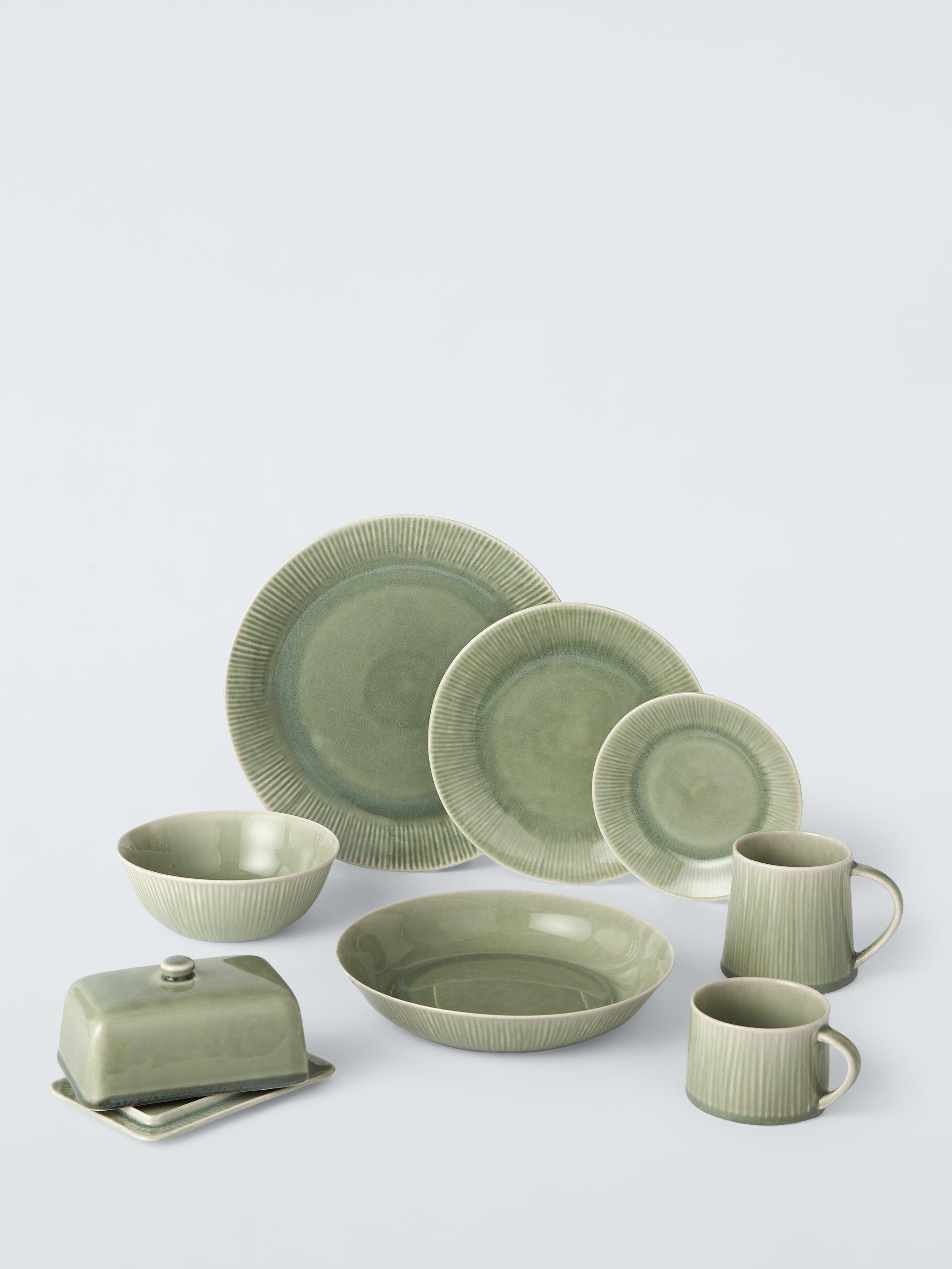 John Lewis Leckford stoneware salad plate 22cm green (British brand)