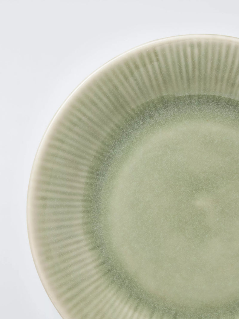 John Lewis green stoneware side plate 16cm, imported from the UK