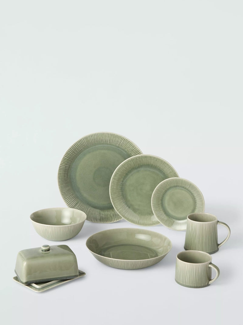 John Lewis green stoneware side plate 16cm, imported from the UK