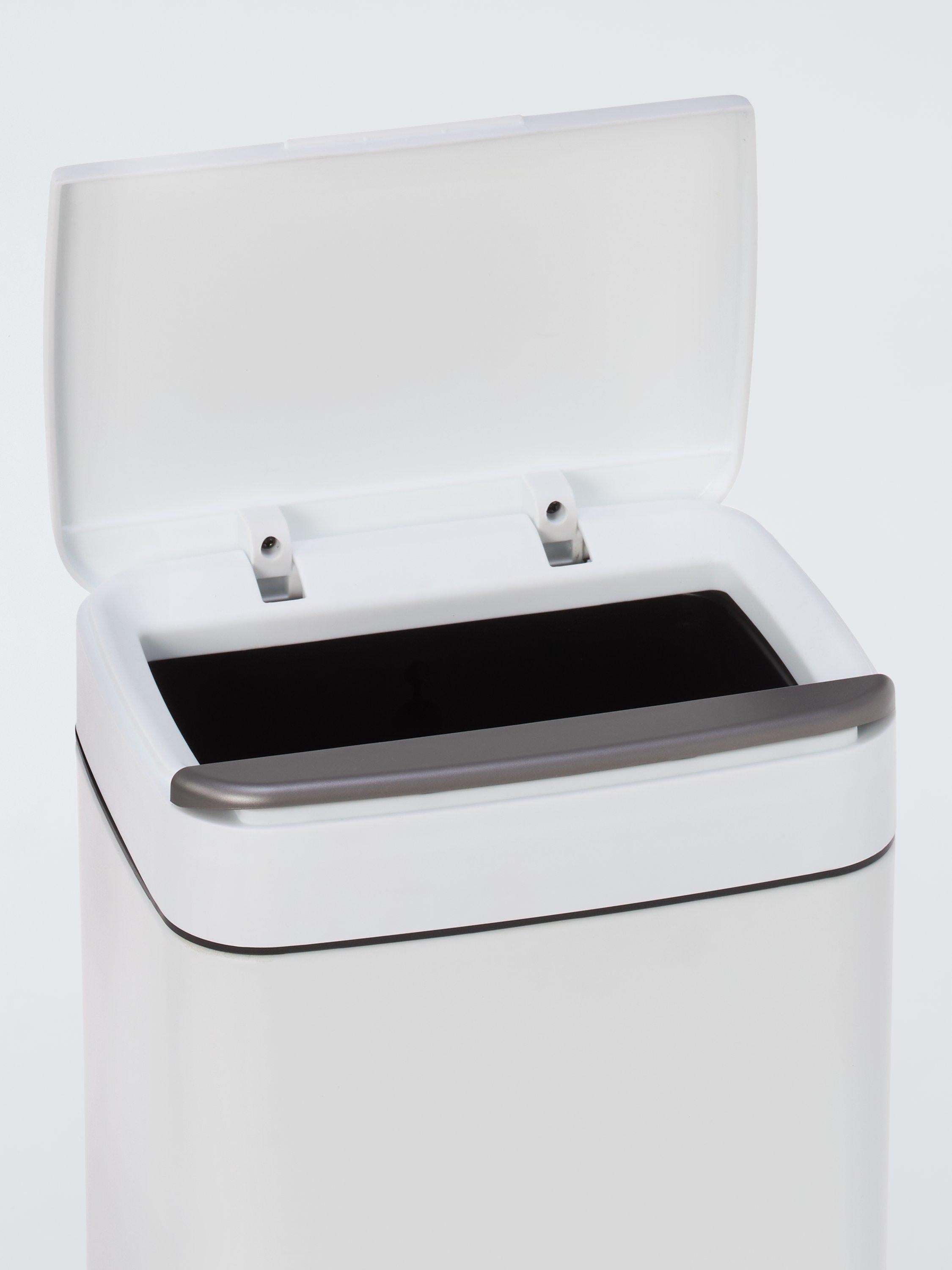 John Lewis rectangular touch bin 6L white, UK version