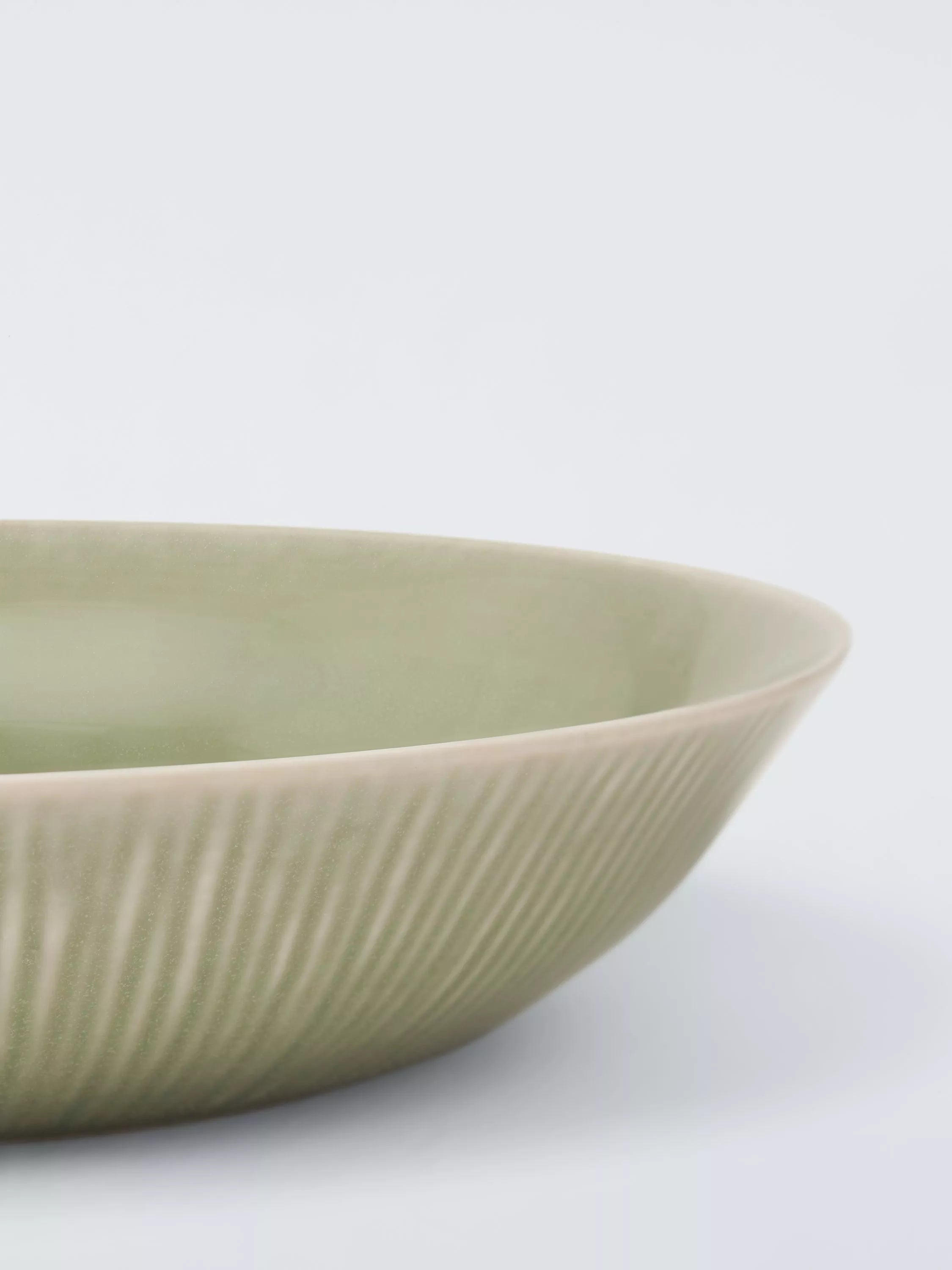 John Lewis Leckford stoneware pasta bowl 22cm green - British product