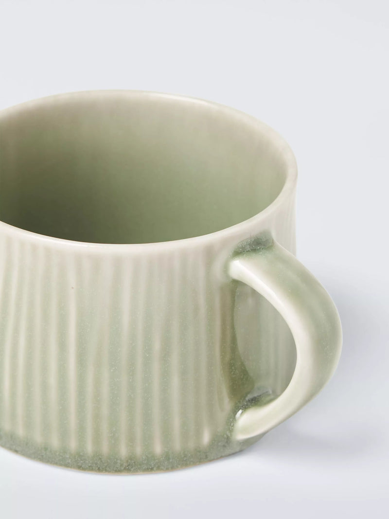 John Lewis stoneware mug green 240ml (British brand)