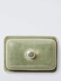 John Lewis Leckford stoneware butter dish green, imported from the UK