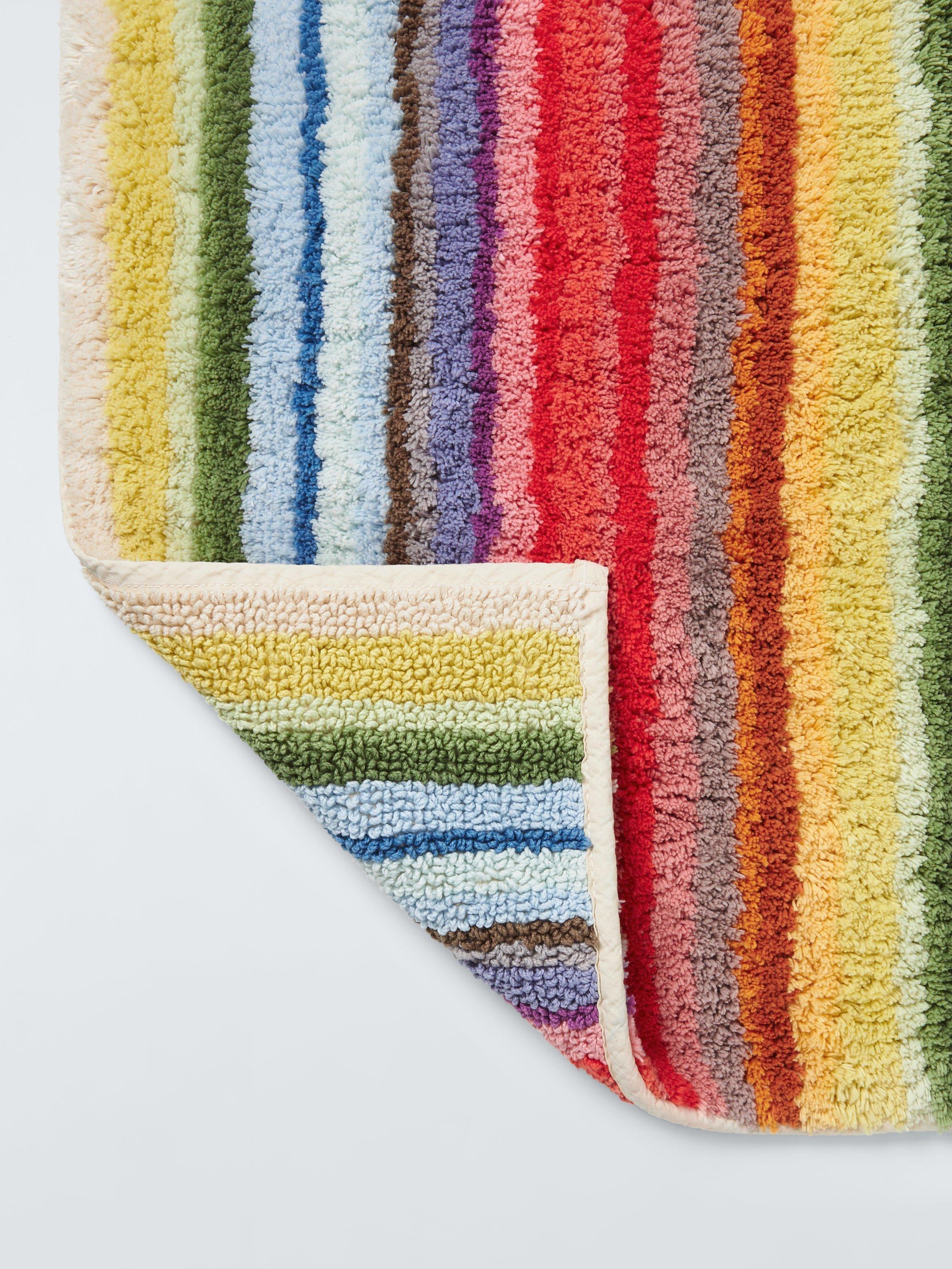 John Lewis tufted reversible stripe cotton bath mat L50xW80cm, UK version