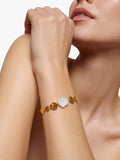 Monica Vinader Capri gold vermeil Keshi pearl disc bracelet 21.5cm - British product