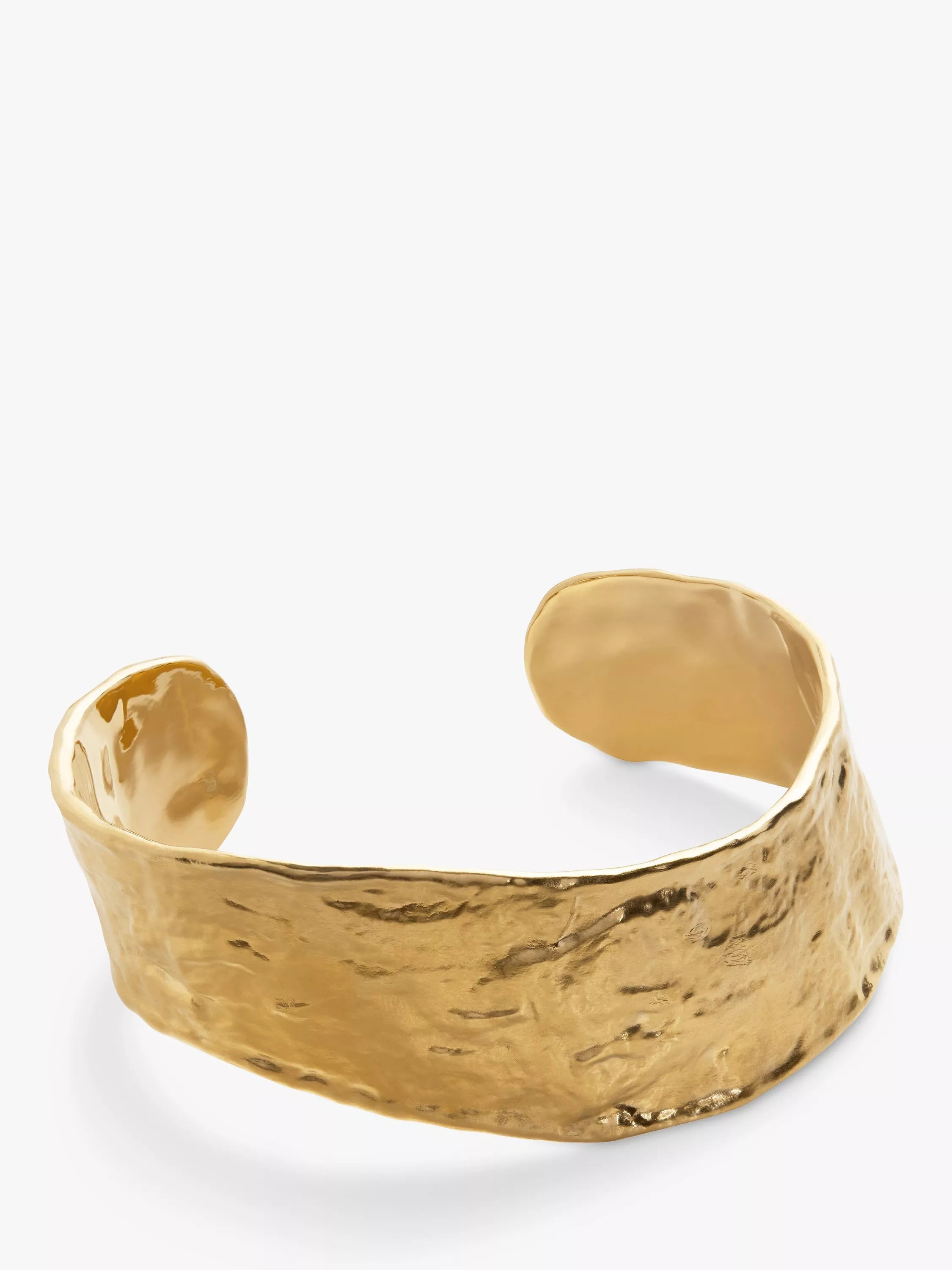 Monica Vinader Capri Hammered Cuff gold, imported from the UK