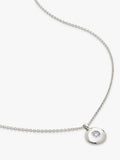 Monica Vinader birthstone round pendant necklace in sterling silver (British brand)