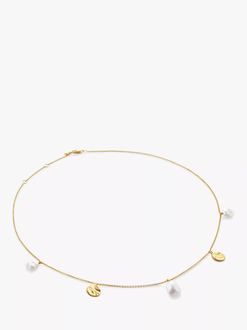 Monica Vinader Capri Pearl Drop Necklace gold, UK version