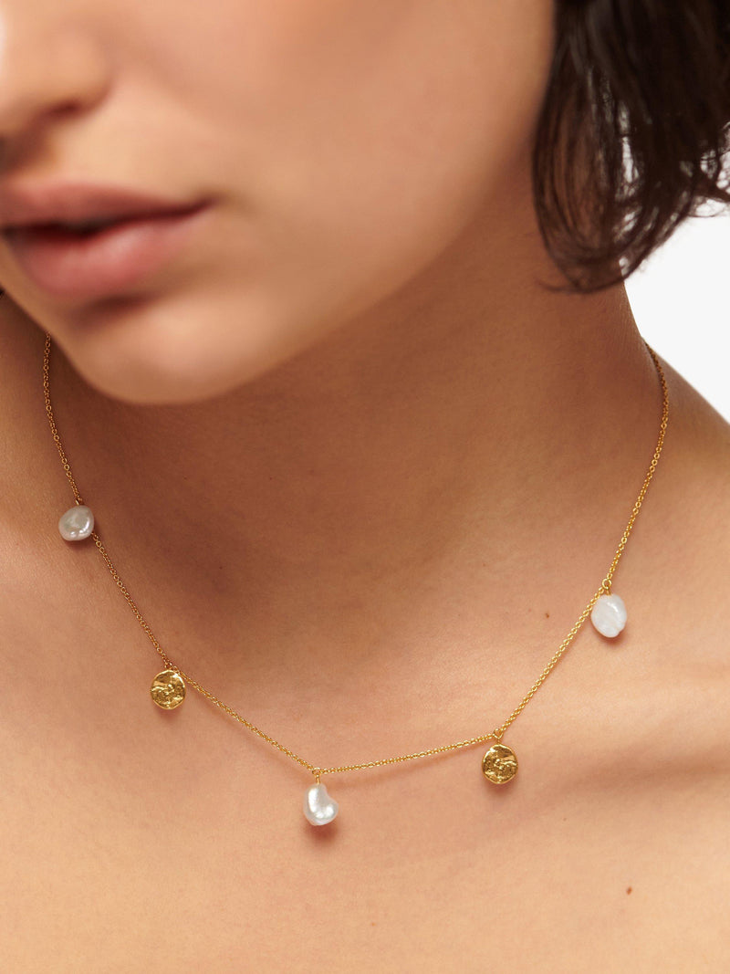 Monica Vinader Capri Pearl Drop Necklace gold, UK version