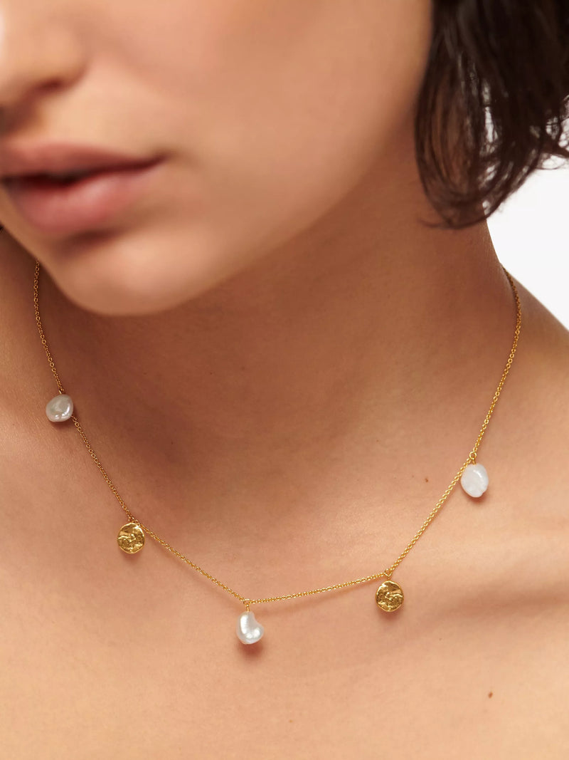Monica Vinader Capri Pearl Drop Necklace gold, UK version