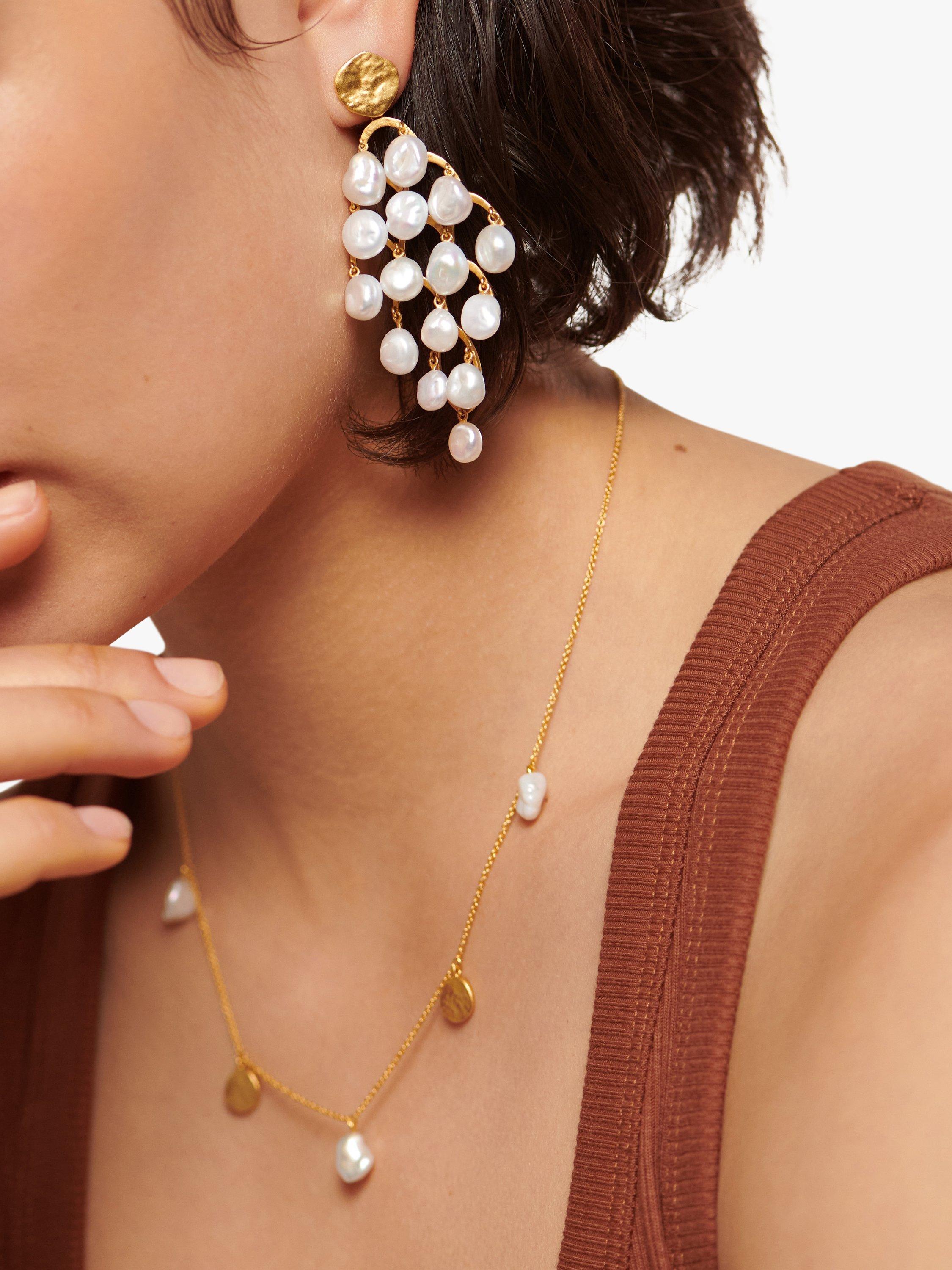 Monica Vinader Capri Pearl Drop Necklace gold, UK version