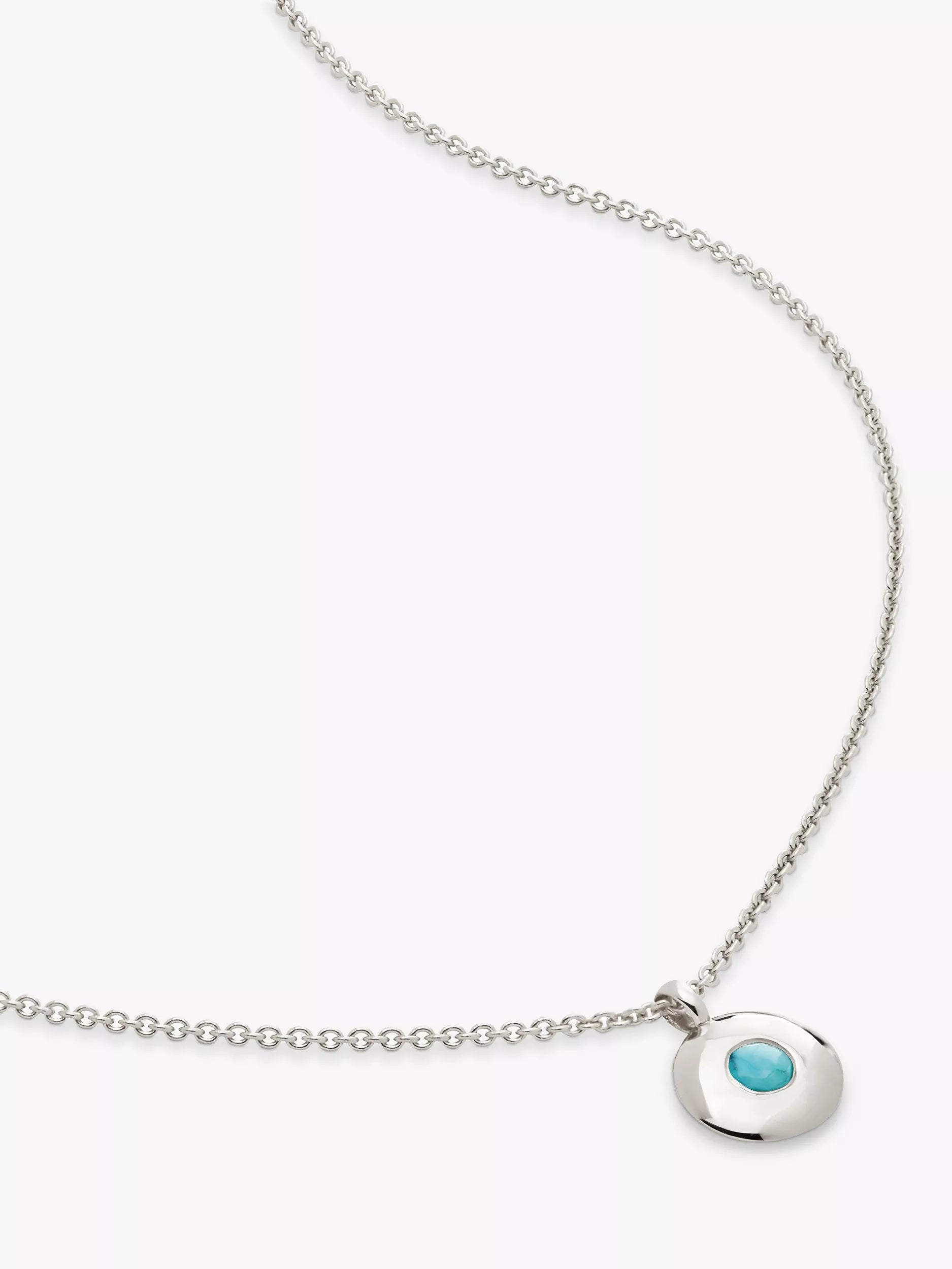 Monica Vinader Birthstone Round Pendant Necklace