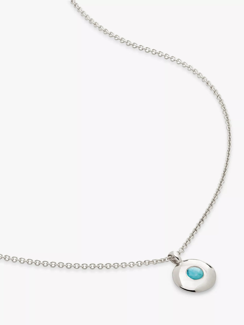 Monica Vinader Birthstone Round Pendant Necklace