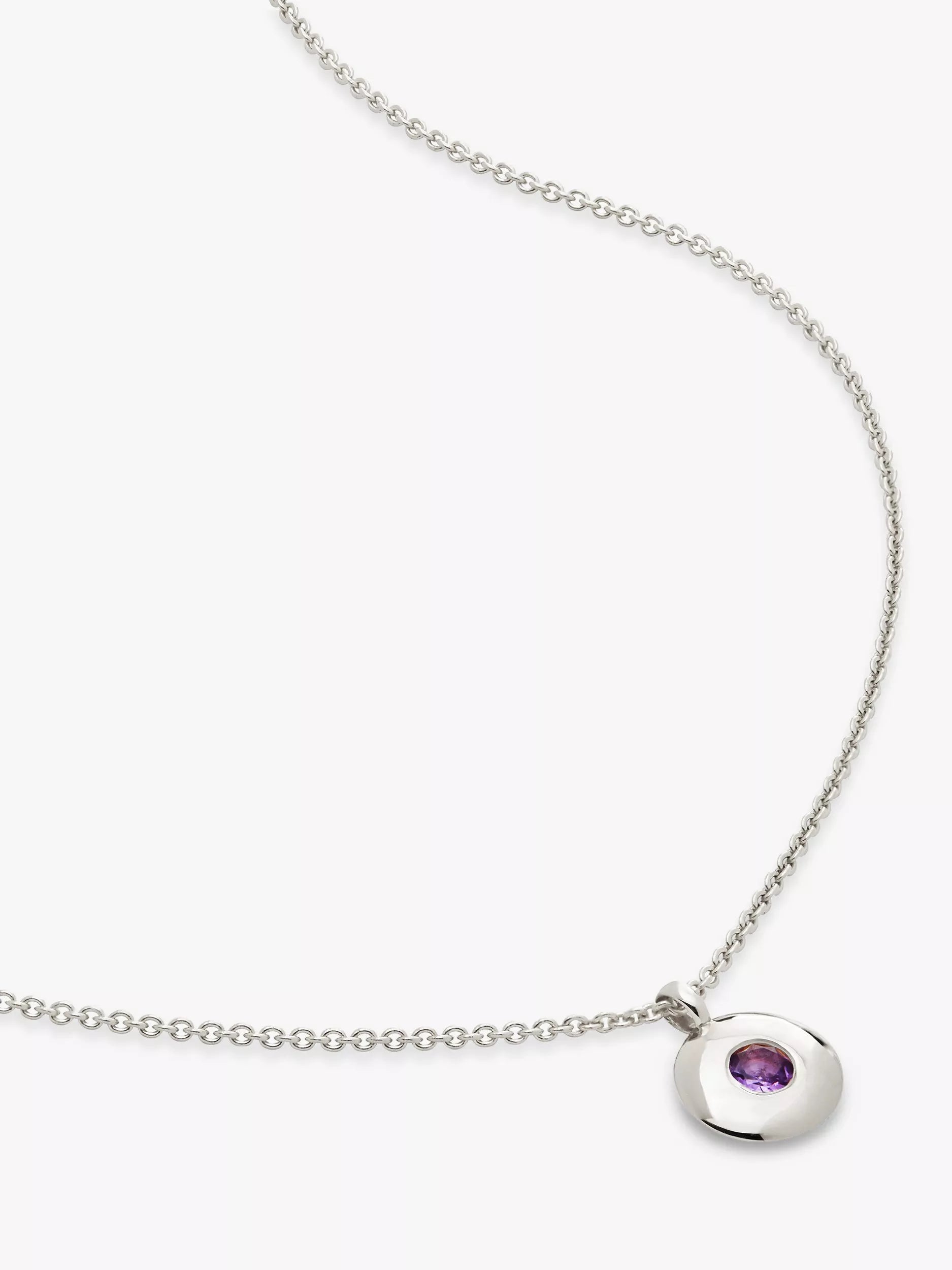 Monica Vinader Birthstone Round Pendant Necklace