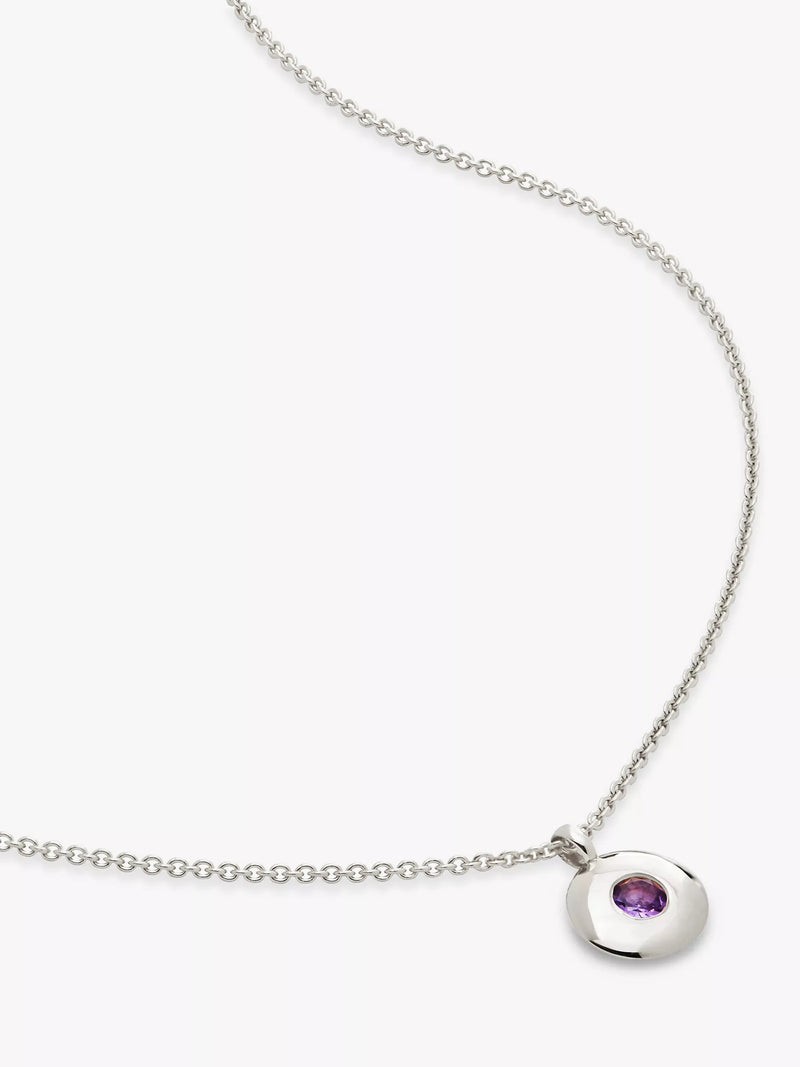 Monica Vinader Birthstone Round Pendant Necklace