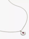 Monica Vinader birthstone round pendant necklace in sterling silver (British brand)