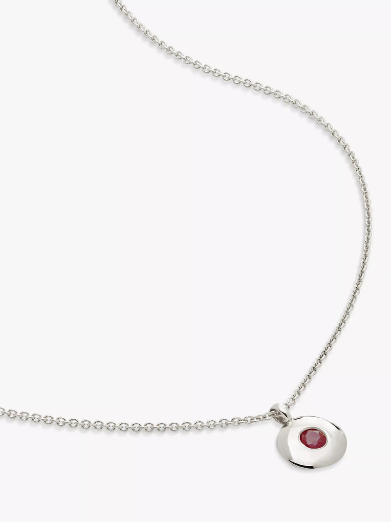Monica Vinader Birthstone Round Pendant Necklace