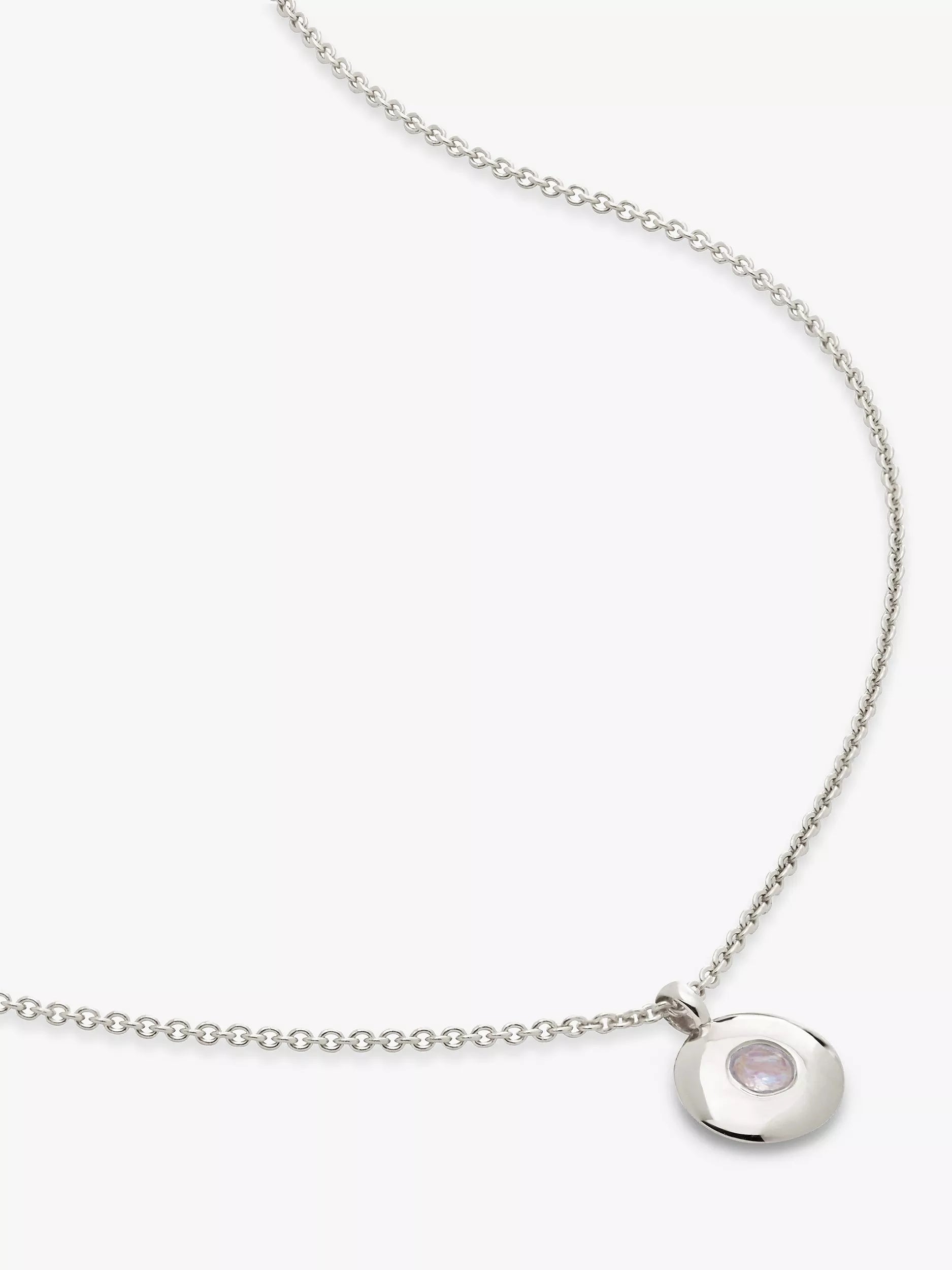 Monica Vinader Birthstone Round Pendant Necklace