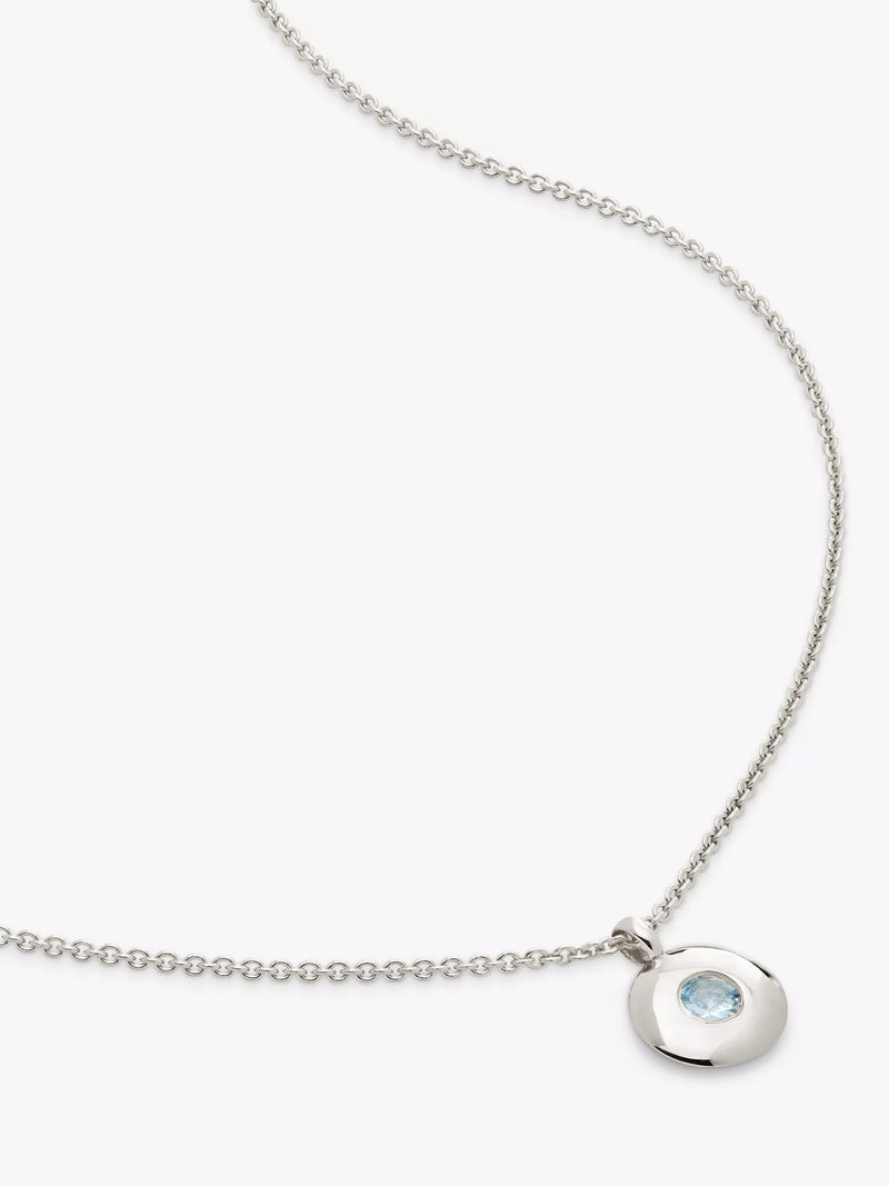 Monica Vinader Birthstone Round Pendant Necklace