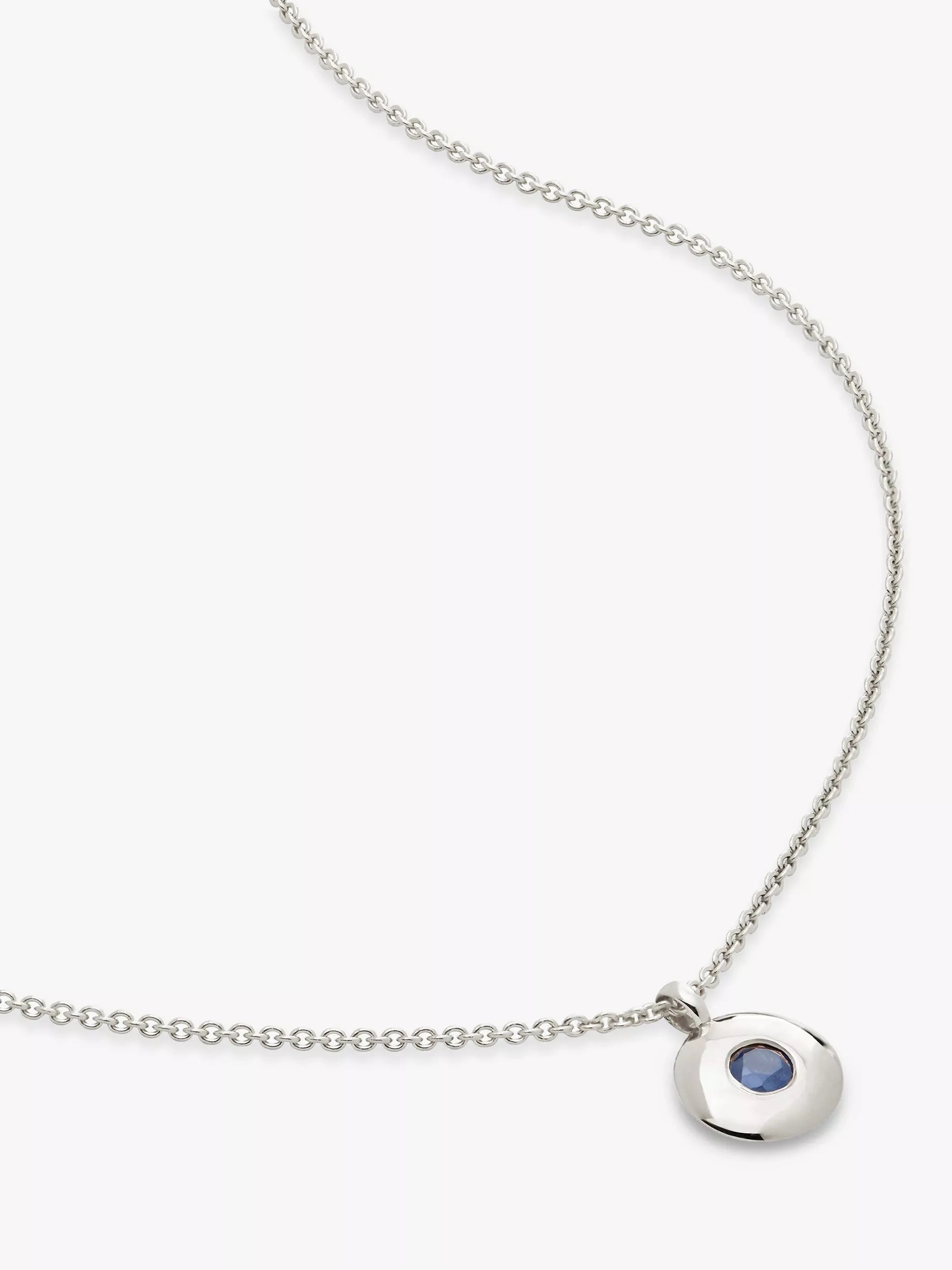 Monica Vinader Birthstone Round Pendant Necklace
