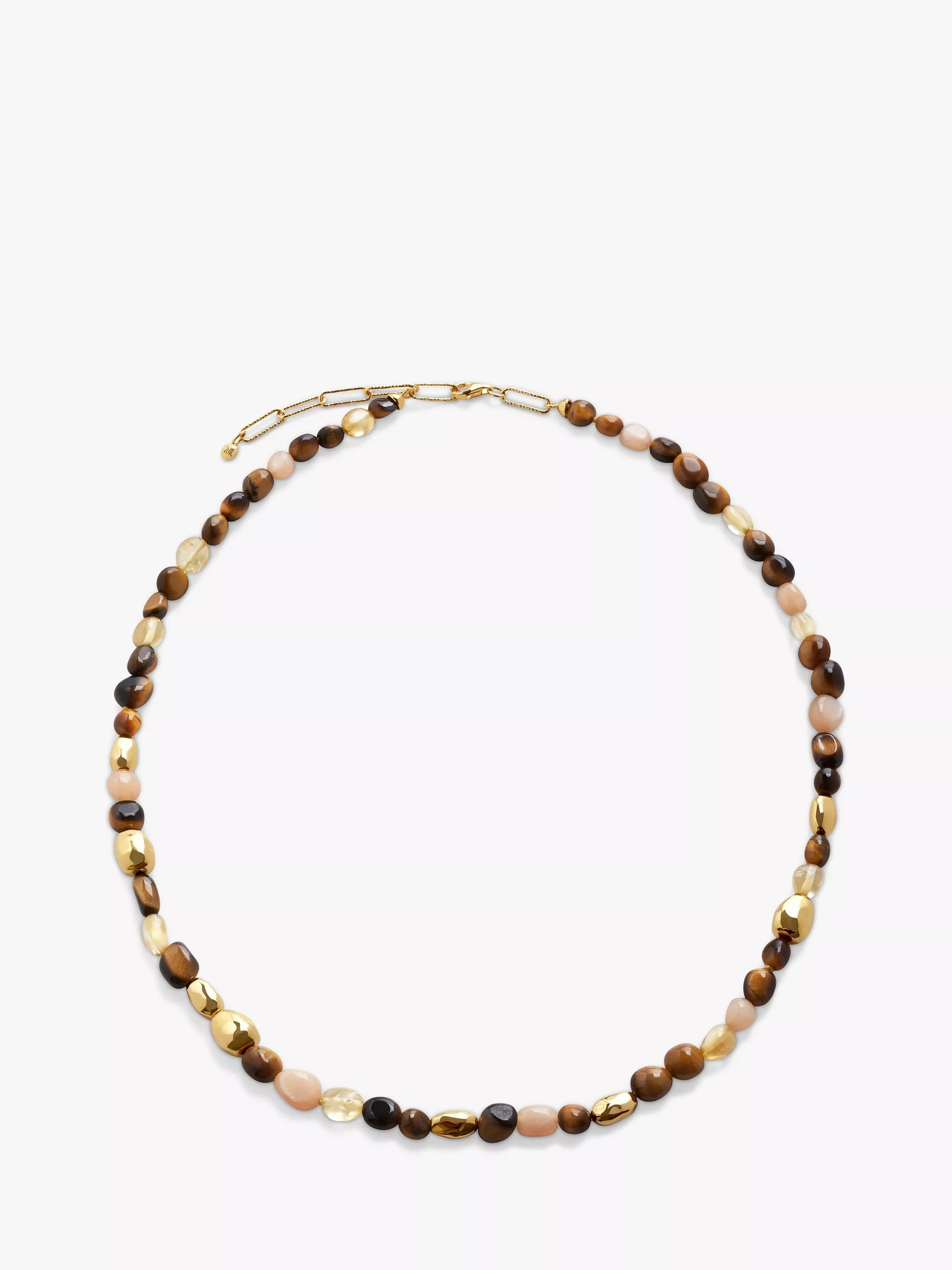 Monica Vinader Tiger's Eye beaded necklace 46cm, UK version