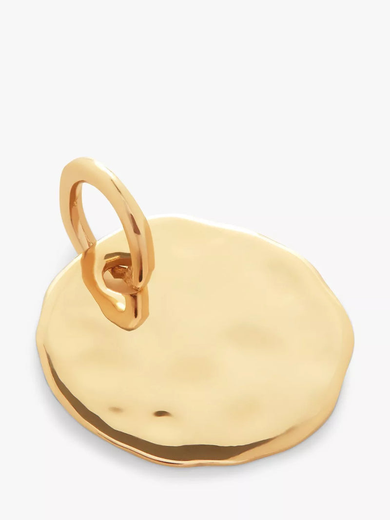 Monica Vinader disc pendant gold plated vermeil, imported from the UK