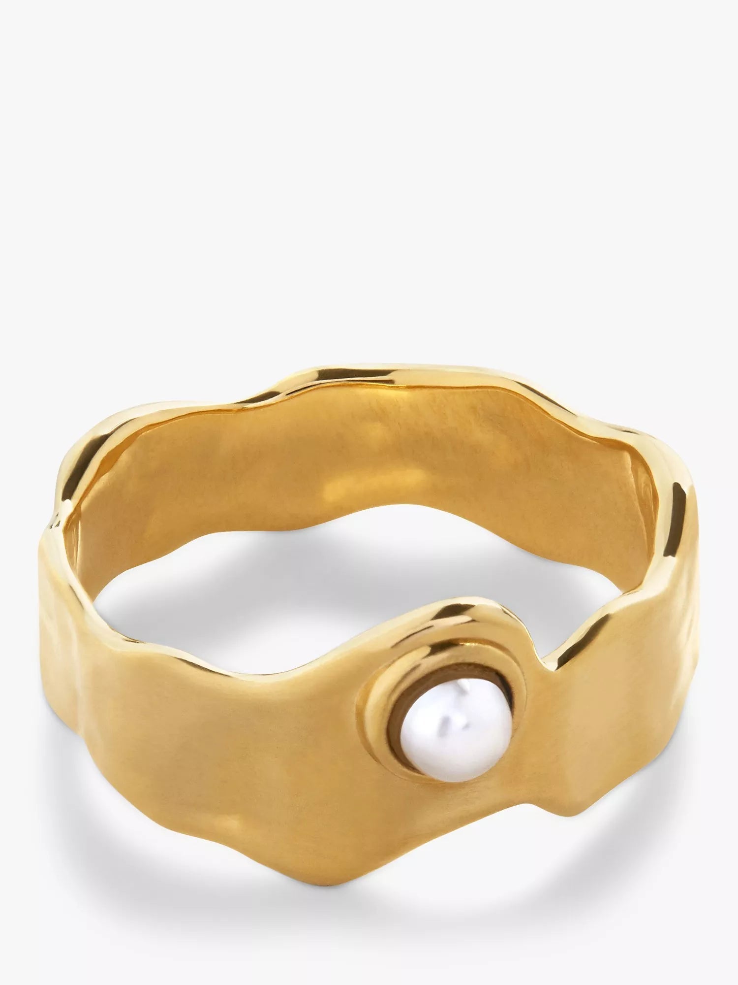 Monica Vinader Capri Button Pearl stacking ring - British product