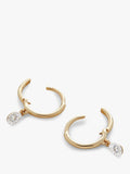 Monica Vinader 14ct gold huggie drop earrings with diamond - British product