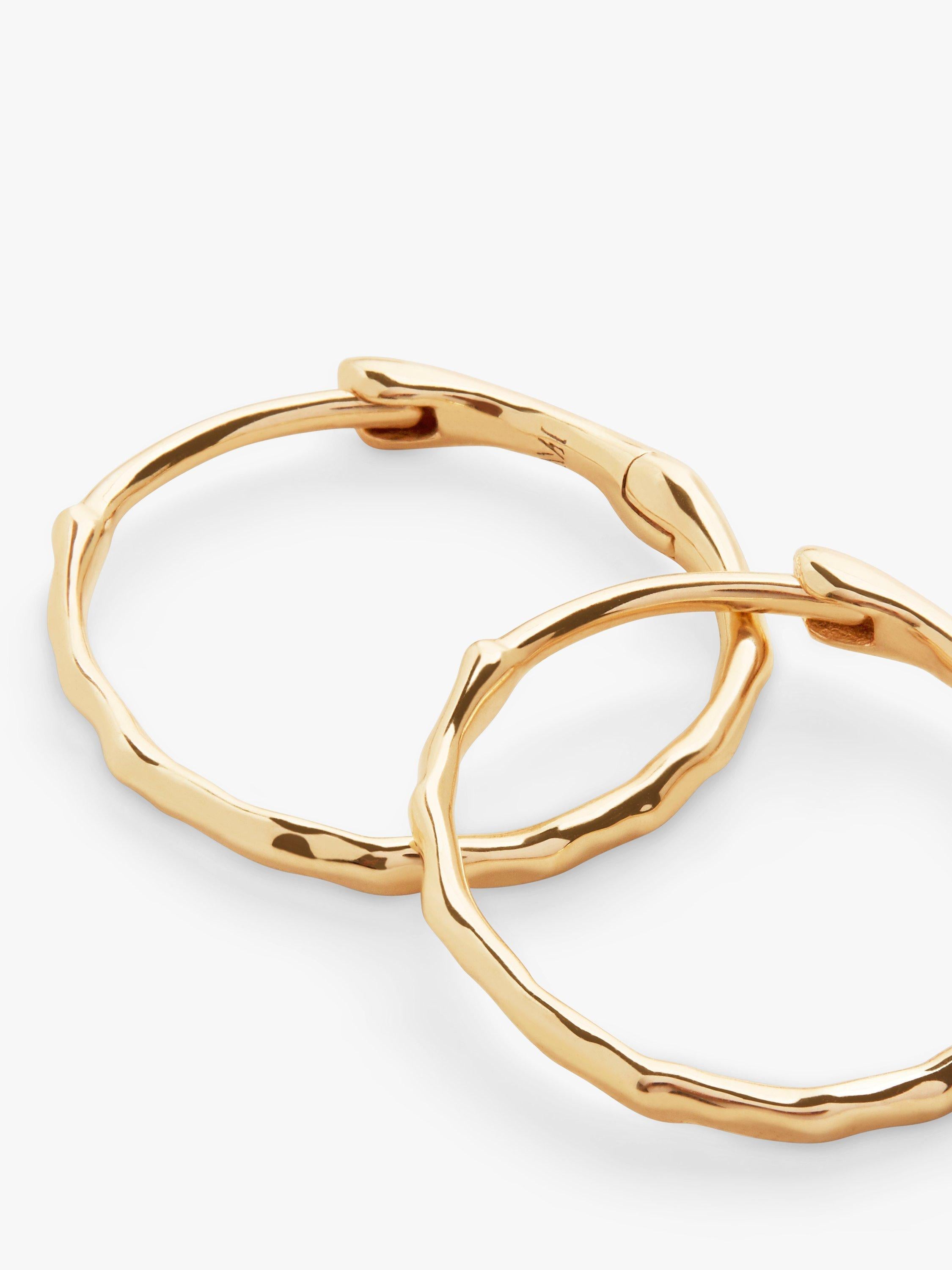 Monica Vinader gold small hoop earrings, imported from the UK
