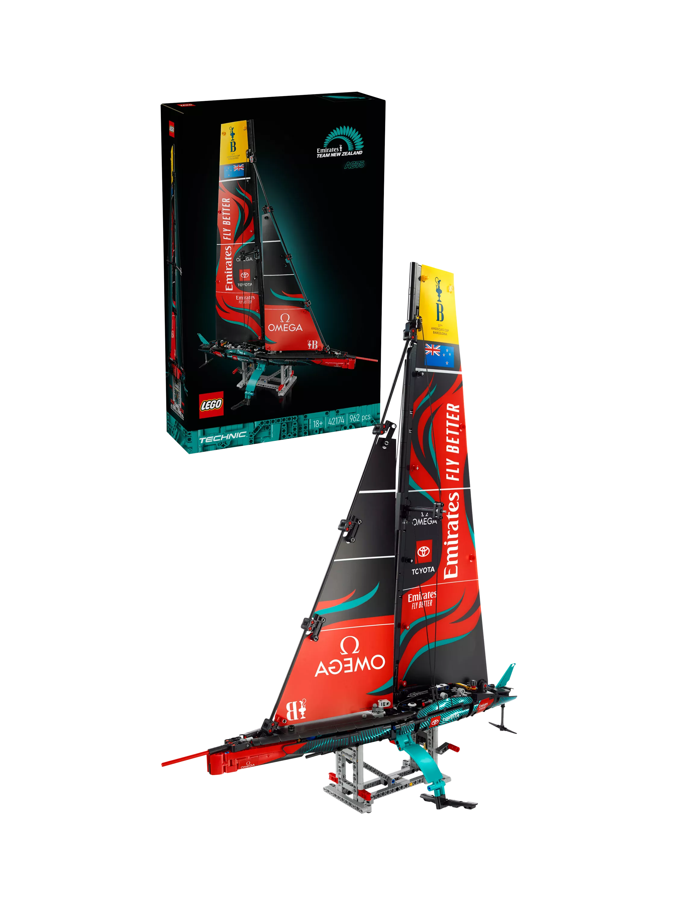 LEGO Technic Emirates Team New Zealand AC75 yacht model, UK version