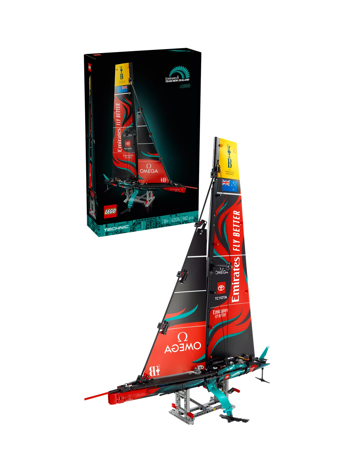 LEGO Technic Emirates Team New Zealand AC75 yacht model, UK version