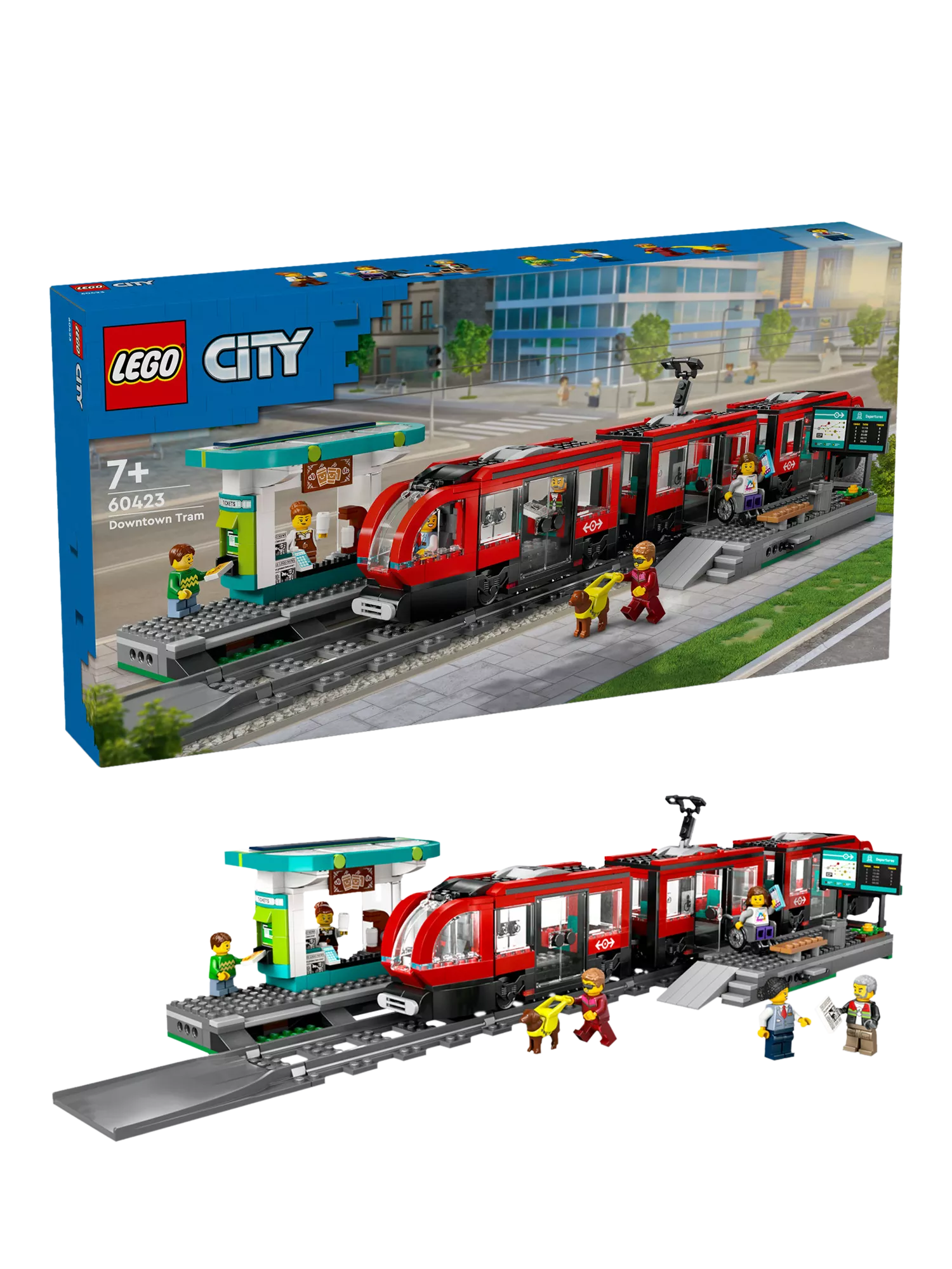 LEGO City Downtown Tram and Station building set 811 pieces - British product
