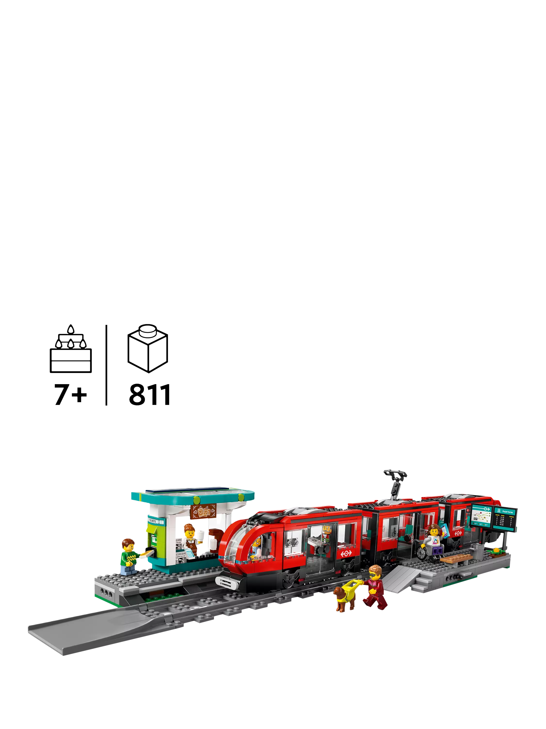 LEGO City Downtown Tram and Station building set 811 pieces - British product
