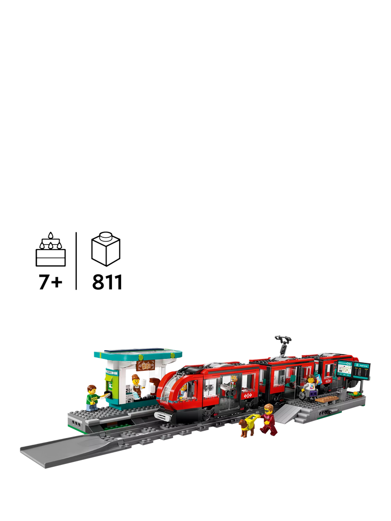 LEGO City Downtown Tram and Station building set 811 pieces - British product
