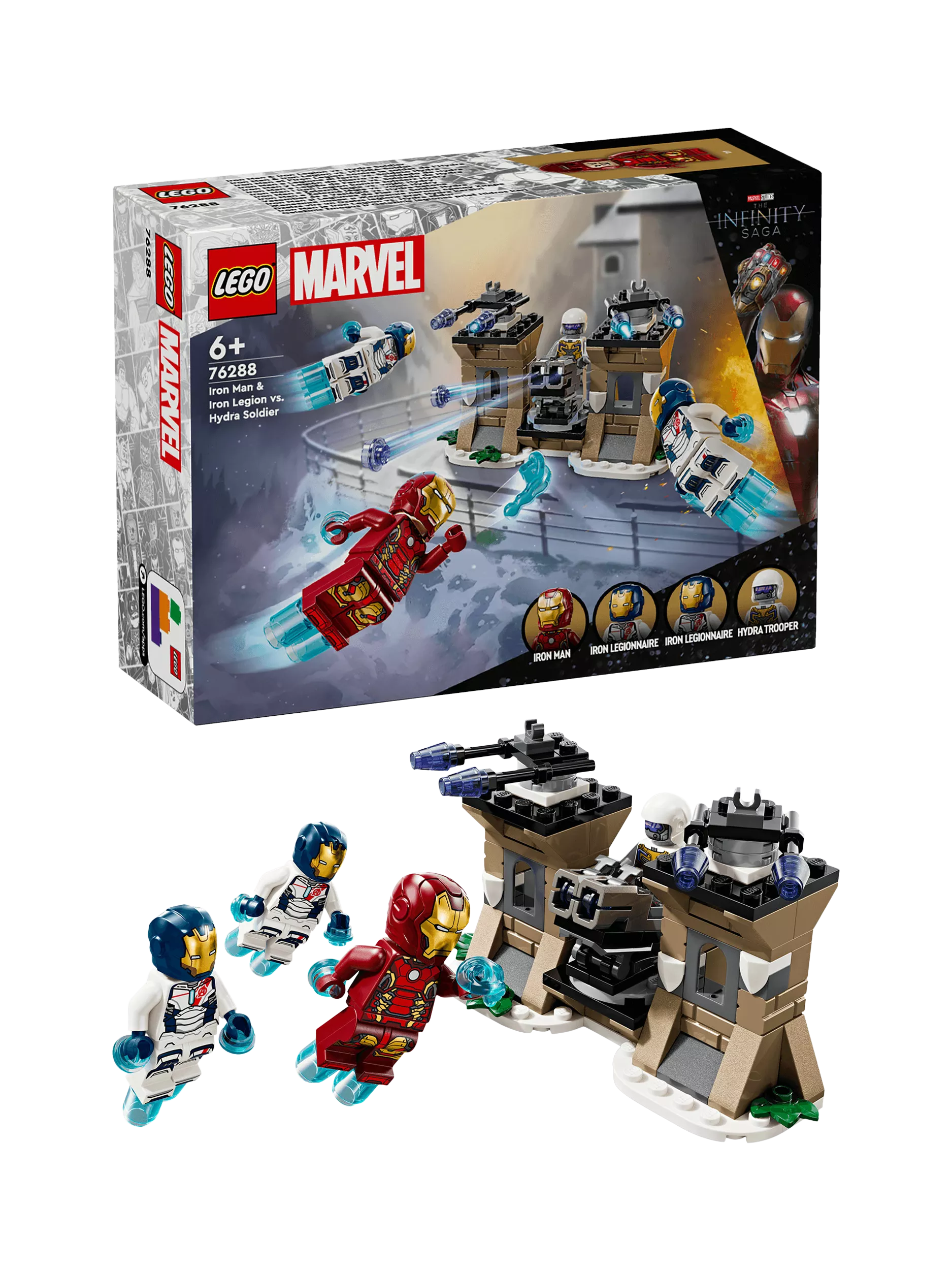 LEGO Marvel Iron Man and Hydra Soldier building set, imported from the UK