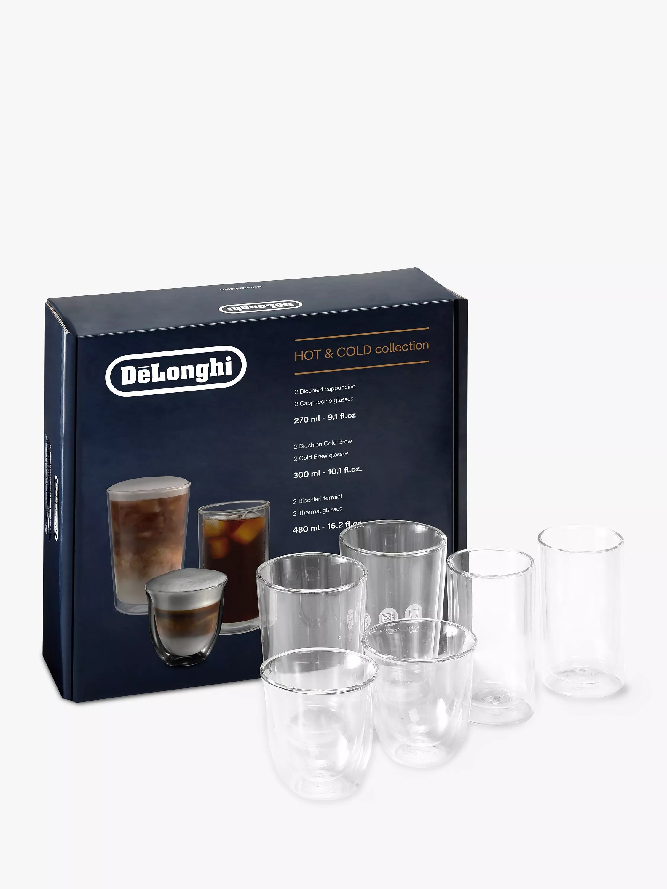 De'Longhi Hot and Cold insulated glass set - British product