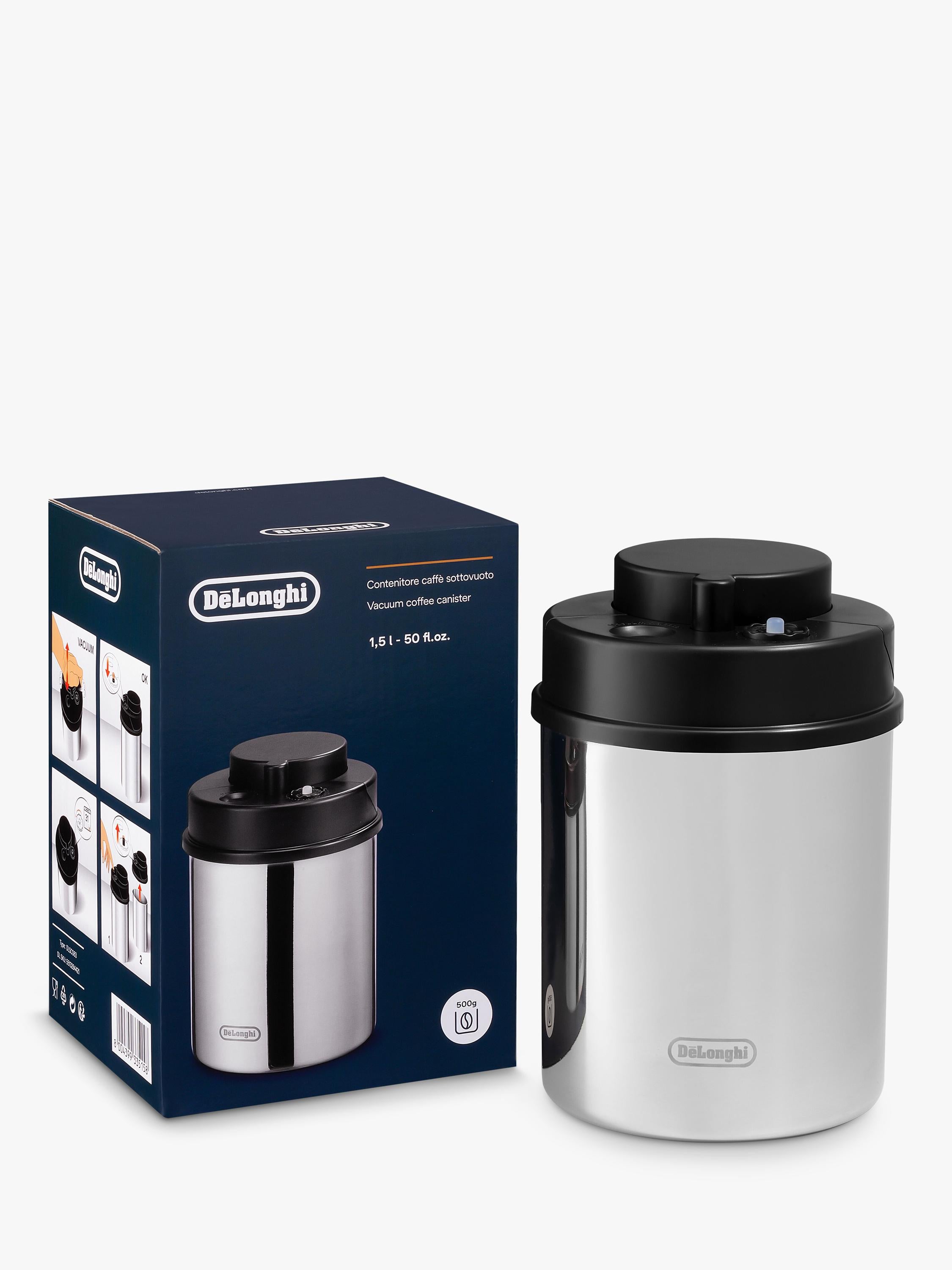 De'Longhi vacuum coffee canister grey 500g capacity - British product