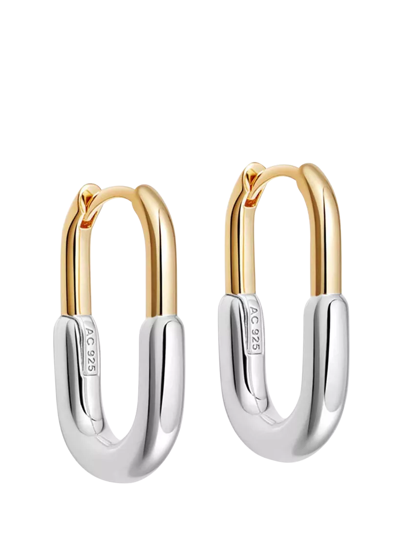 Astley Clarke U-shape hoop earrings gold silver - British product