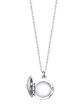 Astley Clarke mini locket necklace with cultured white sapphire (British brand)