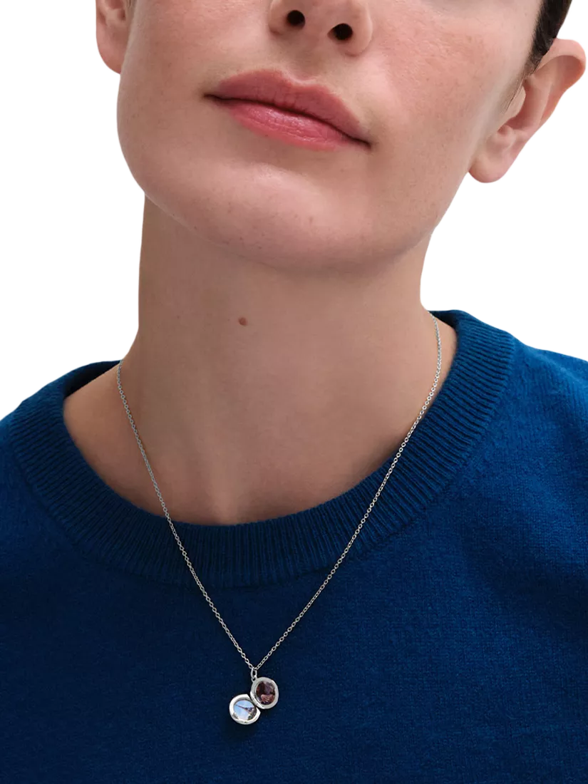 Astley Clarke mini locket necklace with cultured white sapphire (British brand)