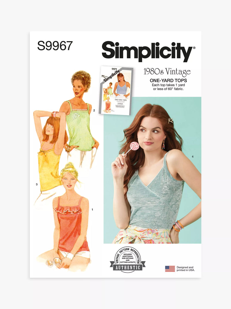 Simplicity S9967 vintage pullover tops sewing pattern, UK version