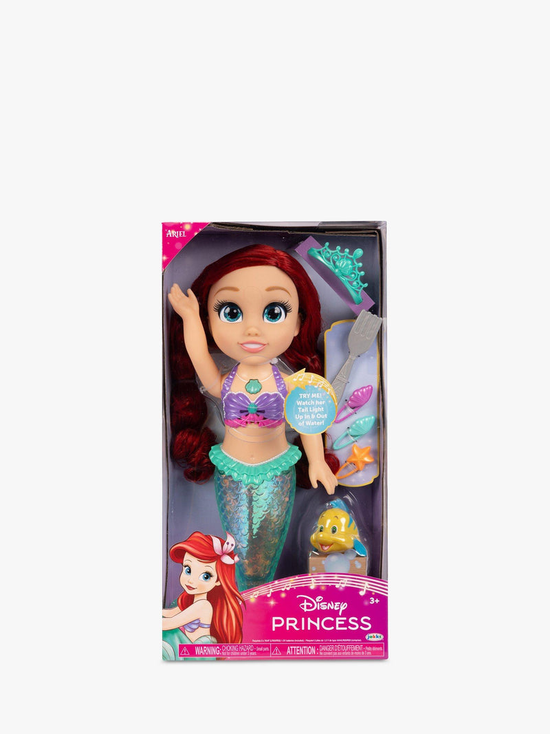 Disney Princess Ariel and Flounder singing doll with bath toy - British product