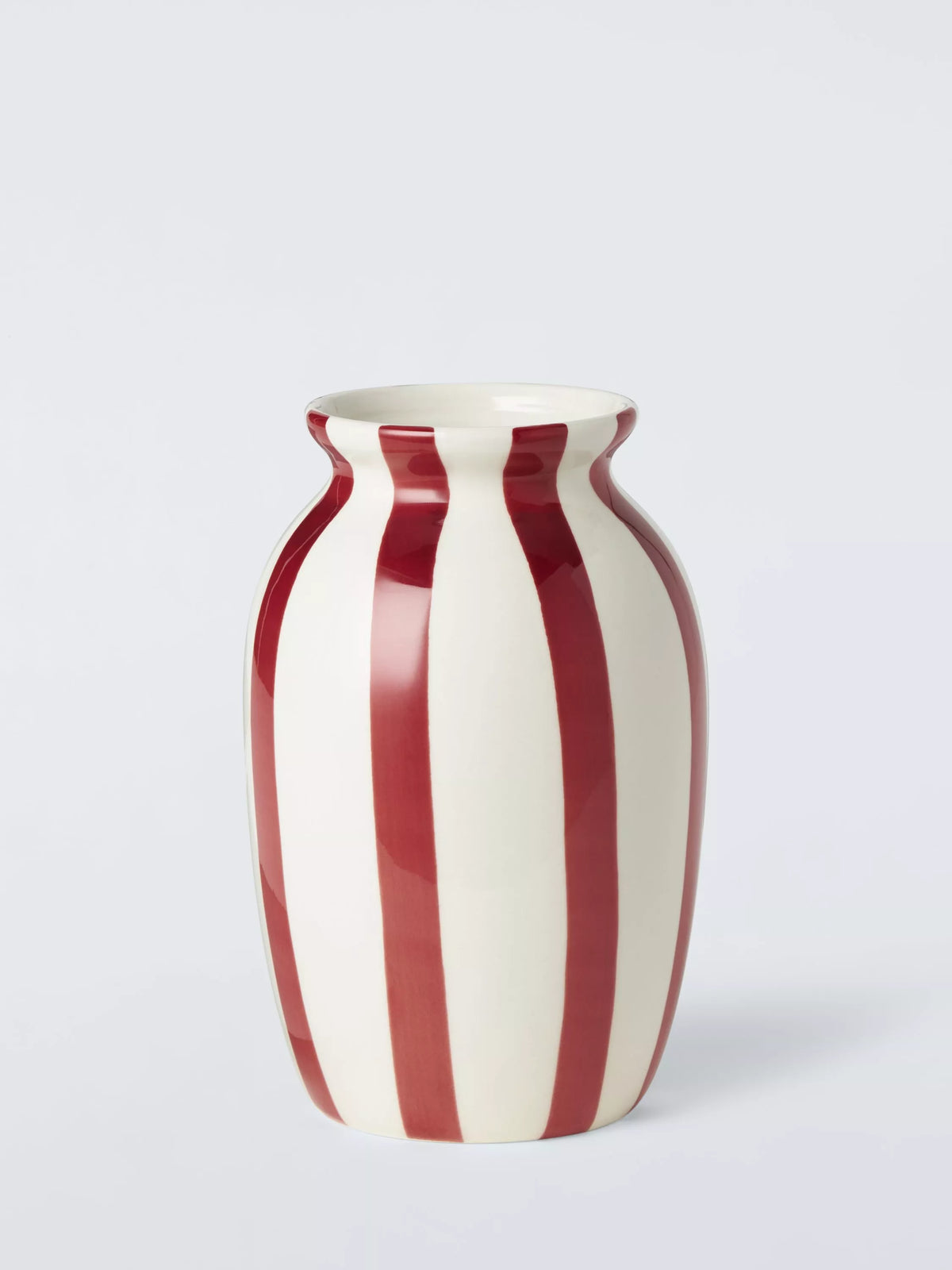 Vase en grès rayé peint à la main John Lewis H18cm