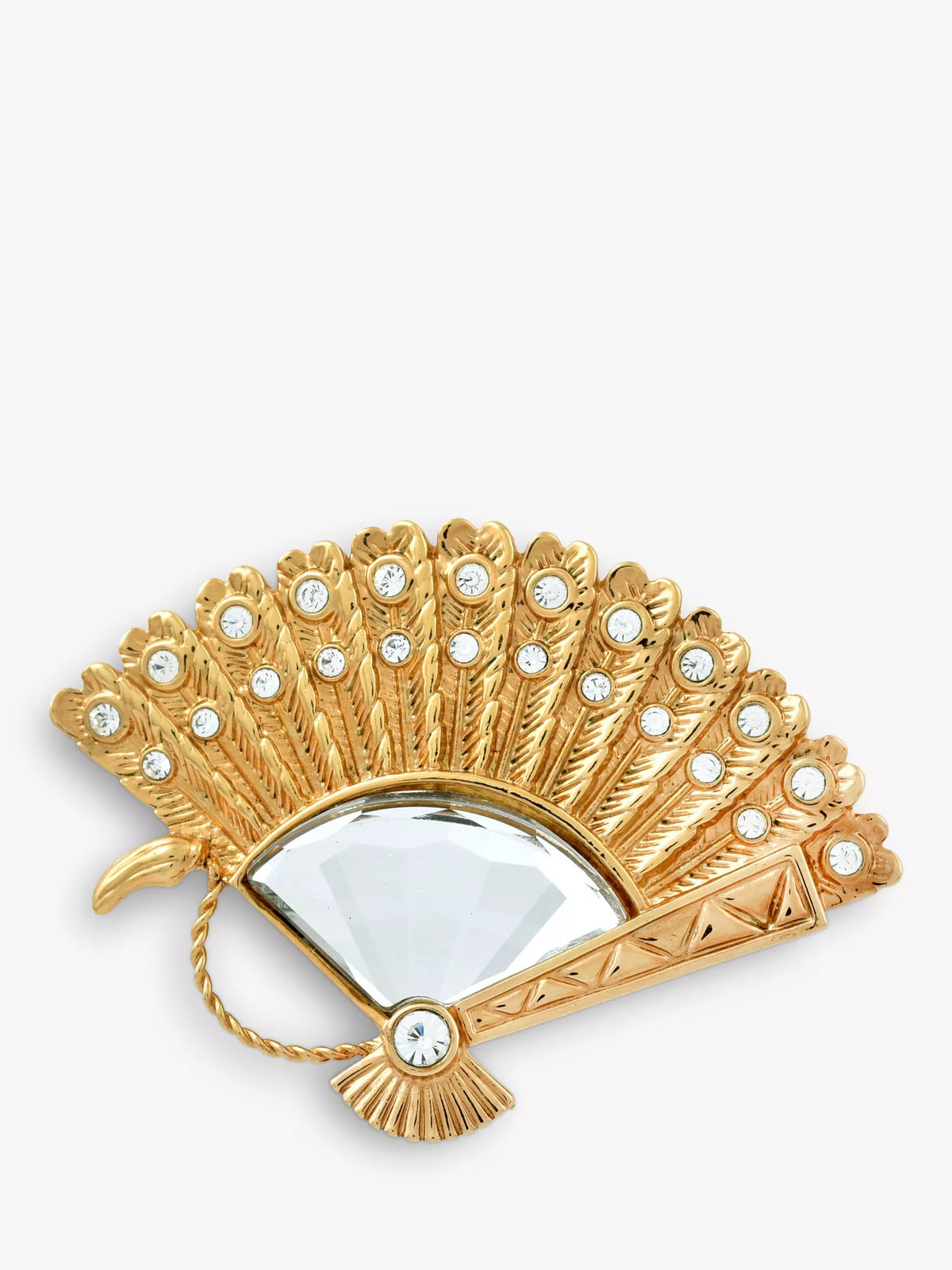 Eclectica Swarovski crystal fan brooch 3.5x5cm (British brand)