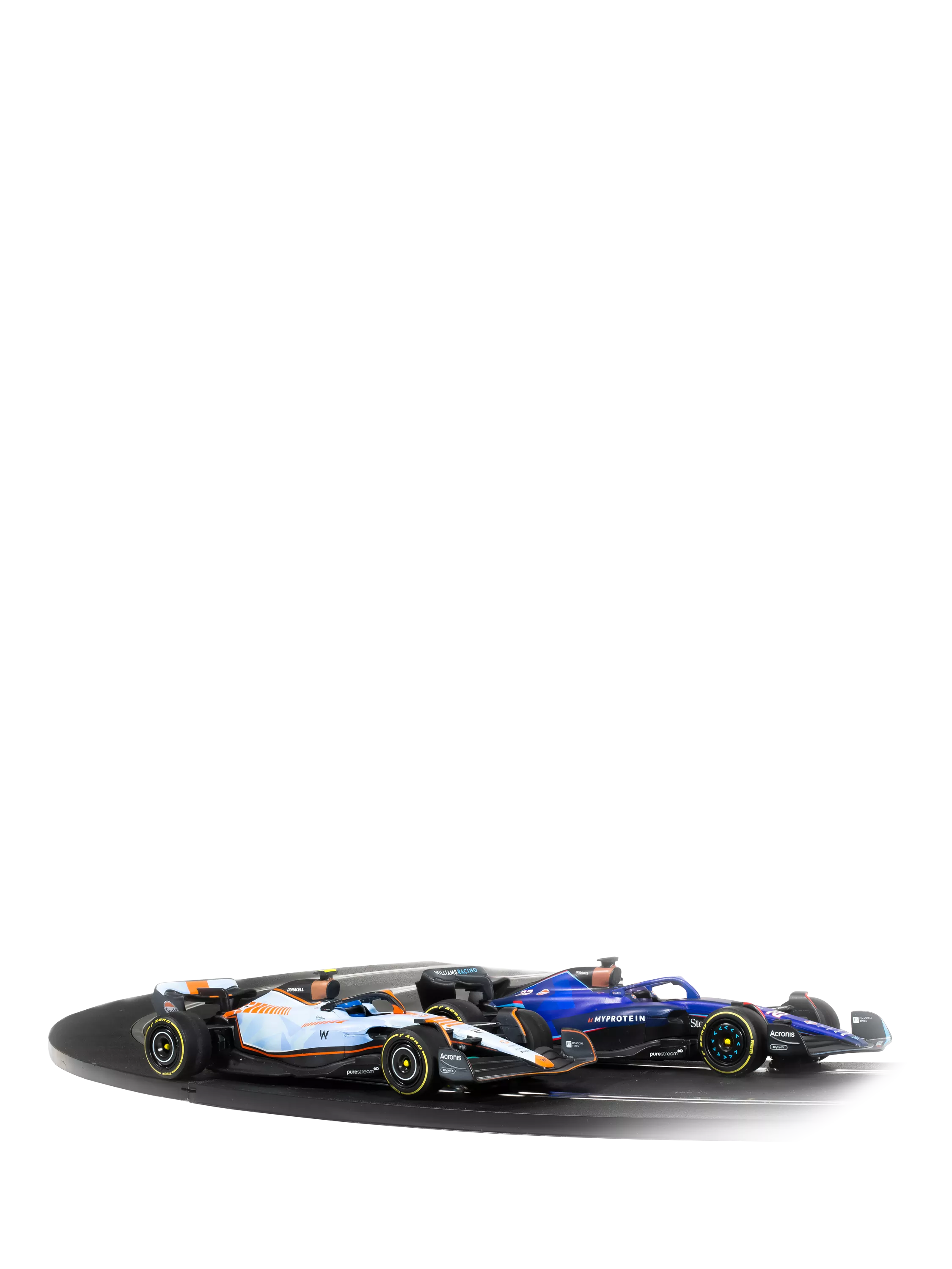 Scalextric Williams Racing set with two cars, imported from the UK