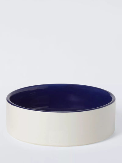 John Lewis John Lewis Colour Block Stoneware Pet Bowl Blue- Buy online at McGrocer
